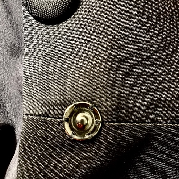 Castle Starr black silk-wool 3/4 lantern sleeve peplum jacket, size 4, $395 - Picture 6 of 8